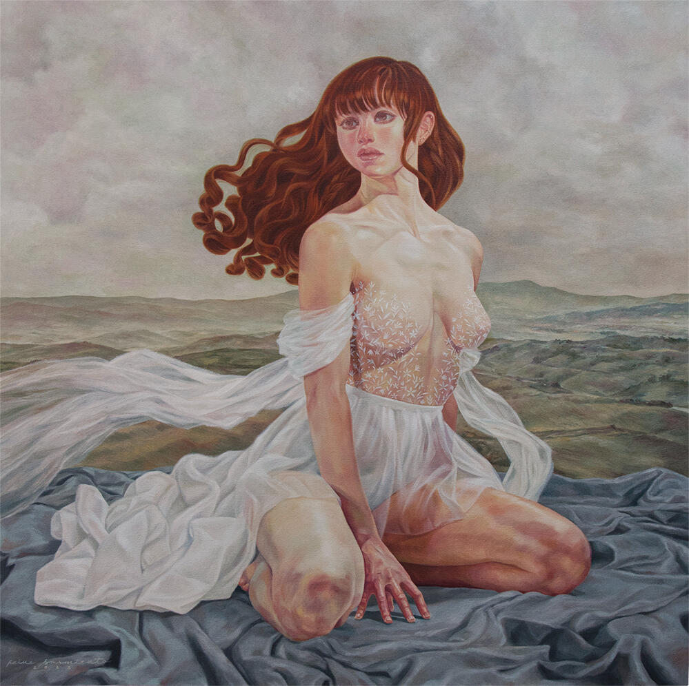 Fear of Facing the Gloomy Future | Oil on canvas | 36" x 36" | 2023